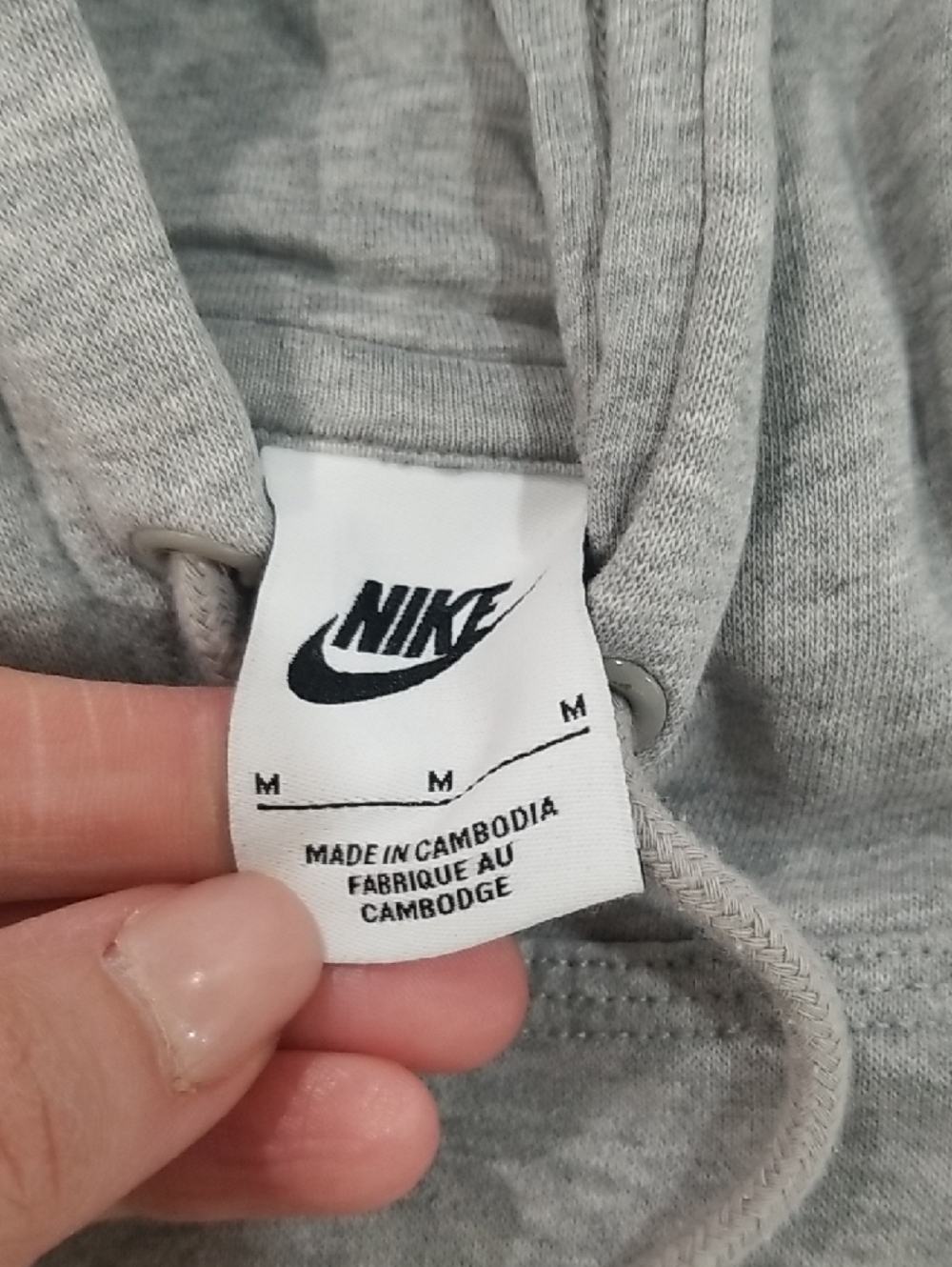 Nike Light Gray Hoodie with White Swoosh - Picture 2 of 4